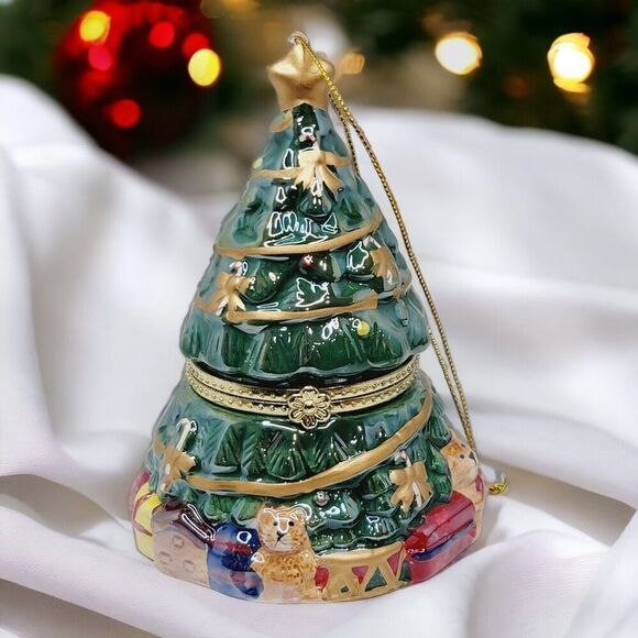 Mr Christmas Hinged Christmas Tree Ornament Music Box Revolving Train - Picture 1 of 11